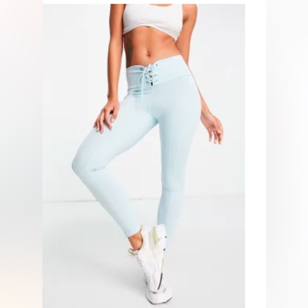 GUESS Lace Up 25” Leggings Light Blue | Size S